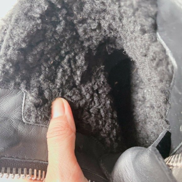 CHLOE Roy Zip Platform Combat Shearling Boots 37.5 - Picture 10 of 11